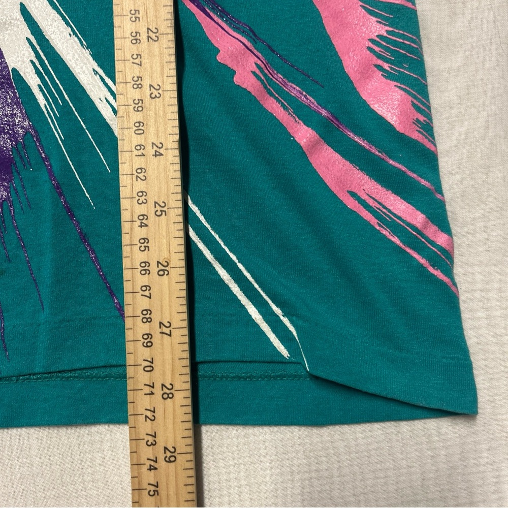 Vtg Abstract Sparkle Paint Art T-Shirt Hanes USA Fifty Fifty Single Stitch Grail - Picture 7 of 7
